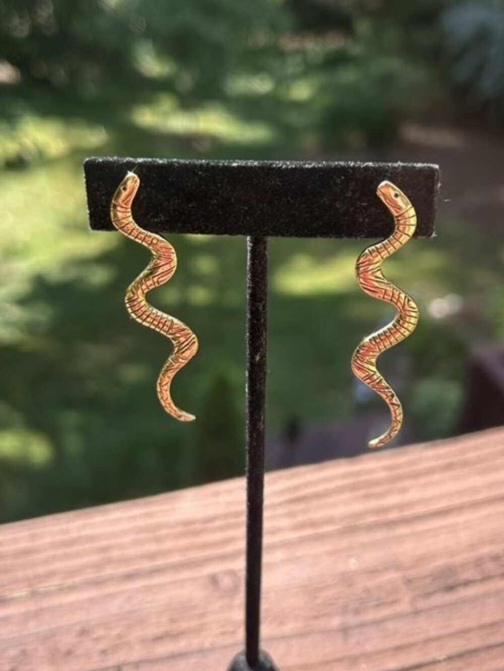 LAUREL BURCH Snake “Serpentine” Gold Plated EARRINGS